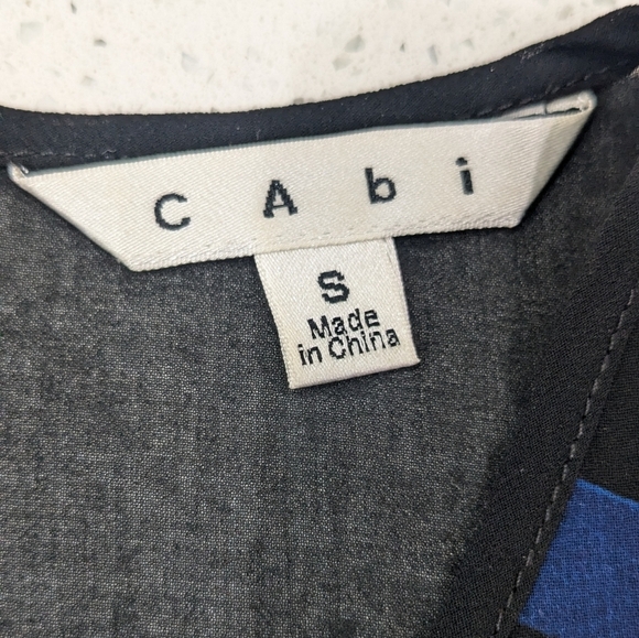 CAbi Gray Tan Animal Print Striped Chiffon Tank Top Blouse Sheer Lightweight S - Picture 6 of 8